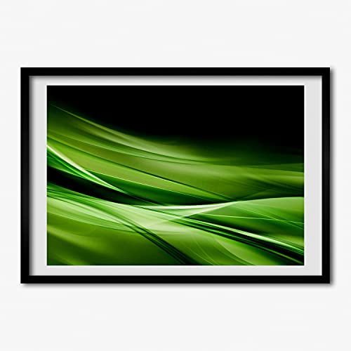 Peinture photo vagues vertes Tulup sur cadre MDF 70x50 cm pour mur