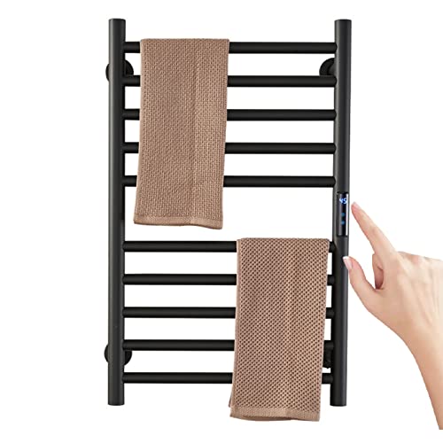 MSHENUED Calefactor de Toallas de 10 Barras Rejilla de Secado de toalleros con calefacción eléctrica montada en la Pared Temporizador Incorporado de radiador de Acero Inoxidable para baño 78*51*9 cm Cover