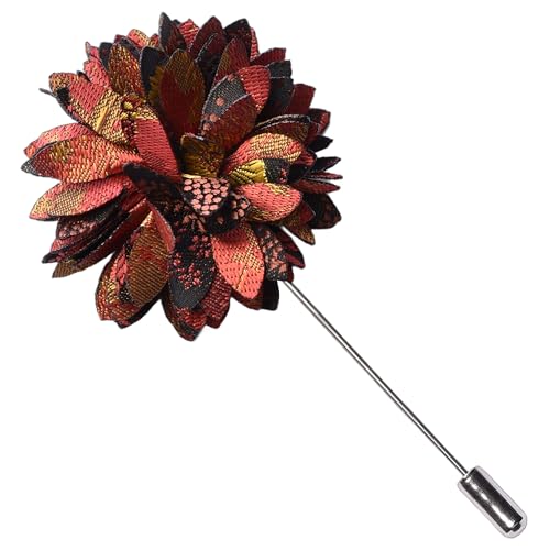 Image of GUSLESON 3.15 inch(8cm) Mens Floral Tie and Lapel Pin Necktie Hankerchief Cufflinks Set for Men