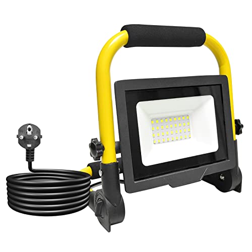 RIGIDON Foco de Trabajo LED 30W, Portátil, IP66, 6000K