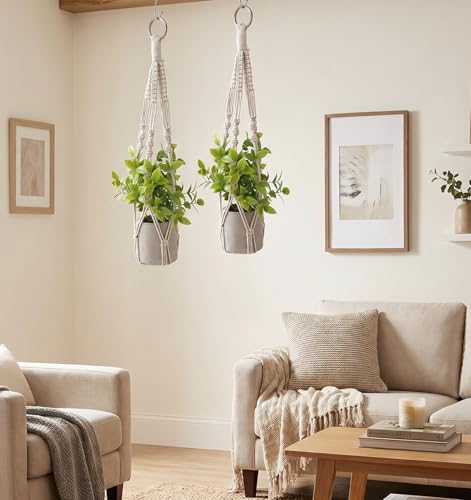 FRCTLNKG 2 Stück Makramee Blumenampel, Blumenampel Makramee – Bild 5