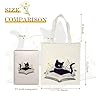 Avezano Cute Black Cat Floral Canvas Tote for Women, Girls - Reusable Aesthetic Shopping, Work, Travel Bag #3