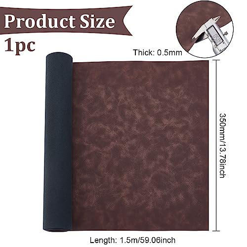 BENECREAT 150x35cm, Frosted Faux Roll Brown Soft Faux PU Sheets ette Fabric for DIY Projects Photography Background Decorations - Image 2