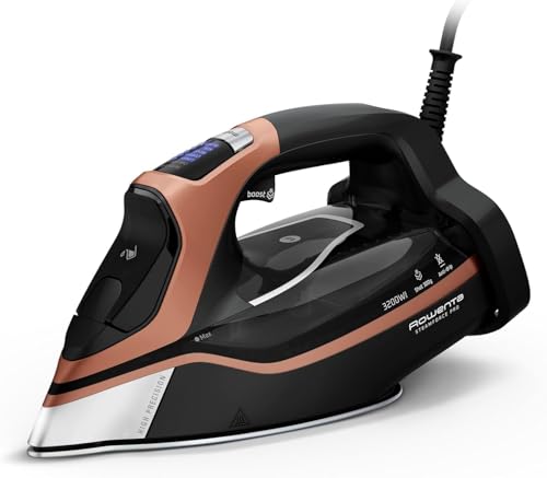 Rowenta Steamforce Pro   Plancha de vapor de 3200 W, golpe de vapor de 300 g/min, distribución de vapor óptima, 5 preajustes, protección antigoteo, función antical, resistencia a los arañazos, DW9520