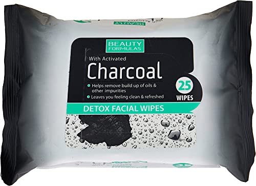 Happy Bees Bundle Beauty Formulas Charcoal Facial Wipes 25 Wipes x 4 Pack Plus Derma V10 6 Deep Cleansing Charcoal Nose Pore Strips For All Skin Types - Image 2