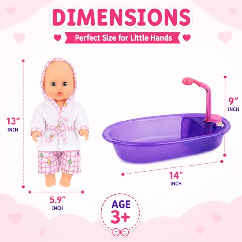 Set de Baño para Muñeca de 13 Pulgadas con Accesorios miniatura 5