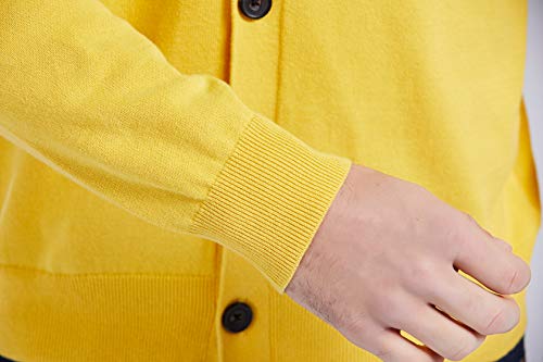 Gilboa Men's 100% Cotton Cardigan Sweater, Yellow, Xxxl #TOP5