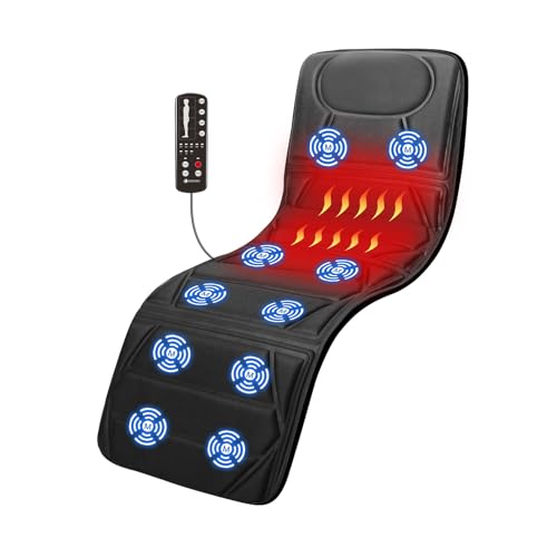 CooCoCo Full Body Massage Mat with Heat, Back Massager for Sofa, Bed, Birthday Gifts for Mom Dad Women Men, 10 Motors Vibrating Massaging Mattress, Massage Pad, Back Massage for Husband Wife