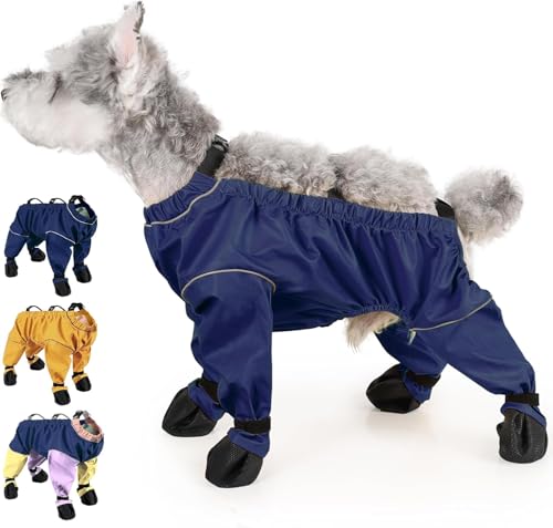 Waterproof Dog Boots Rain Boots with Suspender, Dog Shoes Paw Pro...