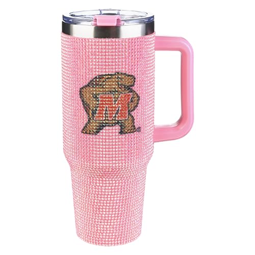 Image of The Memory Company Officially Licensed NCAA - University of Maryland, College Park 40oz Pink Bling Game Day Tumbler