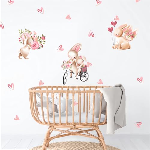 Vinilo decorativo sacinora con diseño de conejo rosa miniatura 4