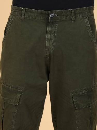 Image of KOTTY Men's Streetwear Style Utility Cargo Pants with Drawstring Waist and Flap Pockets
