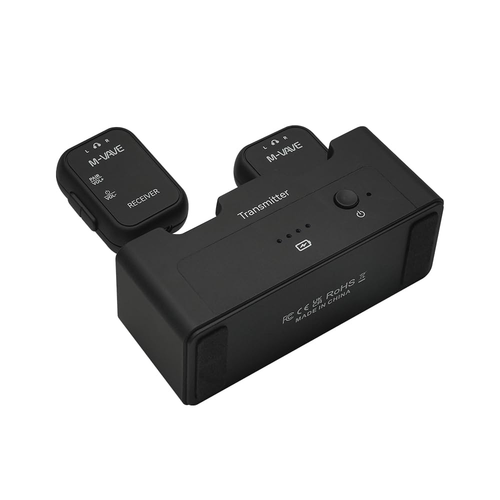 M-Vave WP-12 – Kabelloses In-Ear-Monitorsystem – 2,4 GHz, 24 Bit/48 kHz Audioübertragung, 30 m Reichweite, Lange Akkulaufzeit, mehrere Modi