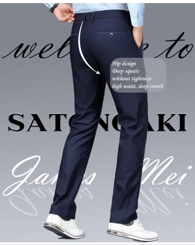 Men's Dress Pants Slim Expandable Waist Fit Flat Front Pant Work to Weekend Pant4