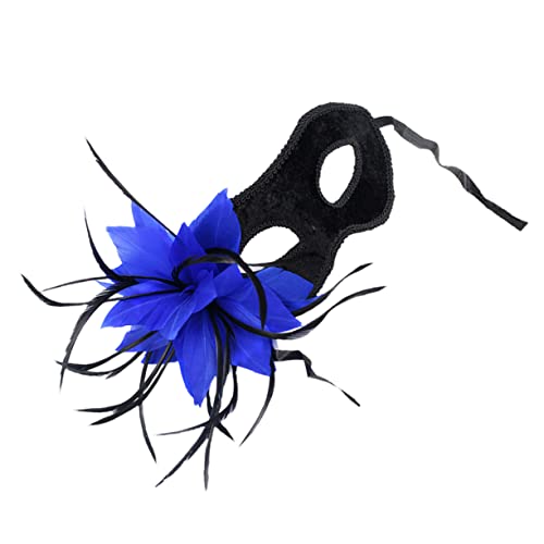 DEARMAMY Craftsmanship Women's Masquerade Mask Prom Ball Mask Ms1061 Blue Costume Party Supply