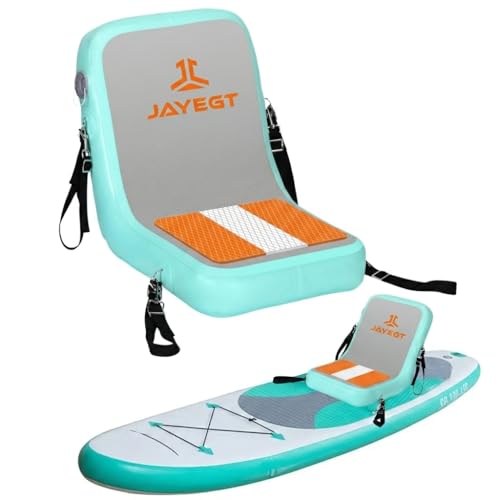 JAYEGT Inflatable Kayak Seat with Back Support Paddle Board Accessories Foldable SUP SeatErgonomic Anti-Slip Design high Load CapacityVersatile Use for Kayak Boat SUP Canoe Fishing Boat (Grey)