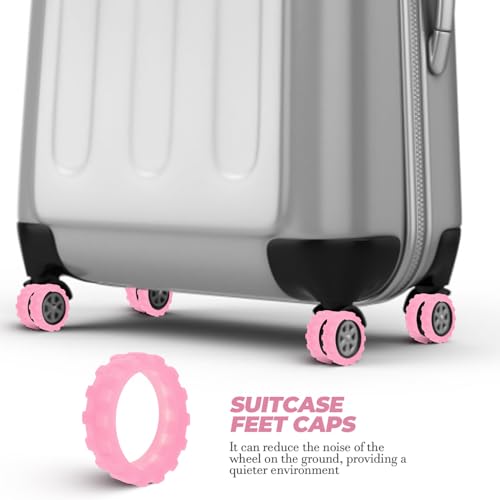 SAFIGLE 4pcs Mute Luggage Wheel Covers Silicone Suitcase Feet Protectors for Hardwood Floors Noise-reducing and Easy Installation2