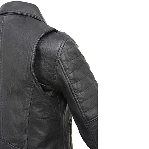 Milwaukee Leather Black Vintage Motorcycle Inspired Vegan Tan Fashion Leather Jacket for Women SFL28124