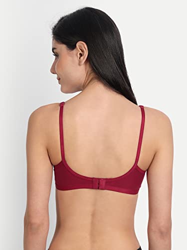 Image of Women's Full Coverage Cotton Blend Bra | Wired Free Lightly Padded Everyday Wear Bras | Soft Breathable Comfortable T-Shirt Bra | Adjustable Straps Lightweight Daily Inner wear for Women Pack of 2