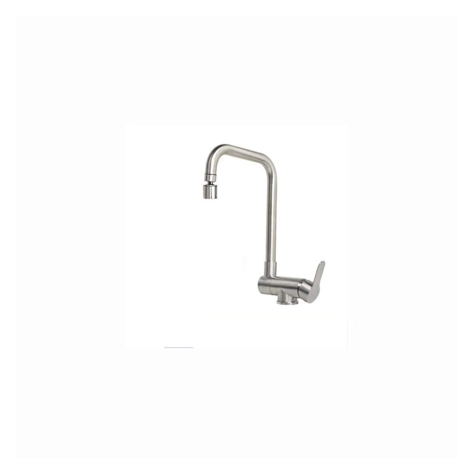 Mélangeur de cuisine pliant inox pour évier avec vue sur le jardin