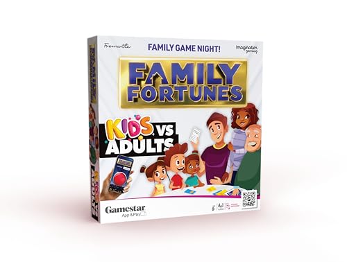 TIPSY LAND Family Fortunes Kids VS Adults Edition Card Game, Get Ready for a Family Showdown, 150 Question Cards, 50 Fast Money Cards, Interactive App with Sound Effects from the Show