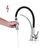 Zwei strahlarten : Küchenarmatur mit Mischfunktion mit zwei Strahlarten (kräftiger Brausestrahl & natürlicher Laminarstrahl). Die nach unten herausziehbare Brause sowie Umstellung per Knopfdruck. Gemüse waschen, Waschbecken waschen oder Becken füllen - kein Problem