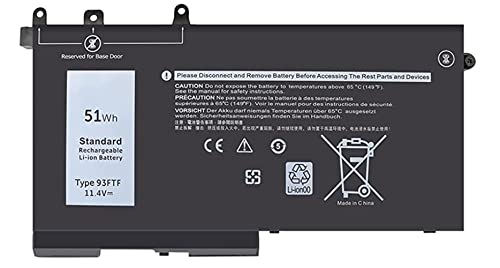Batterie Dell Latitude 5480 5490 93FTF Haute Densité 51Wh Lithium-Ion