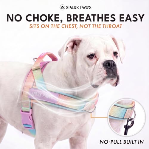 Image of Spark Paws No Pull Front Clip Dog Harness - Easy On, Padded and Lightweight | Two Clips, On in Seconds, Chest Bearing, Australian Style, No Throat Pressure, for Small Medium and Large Breeds