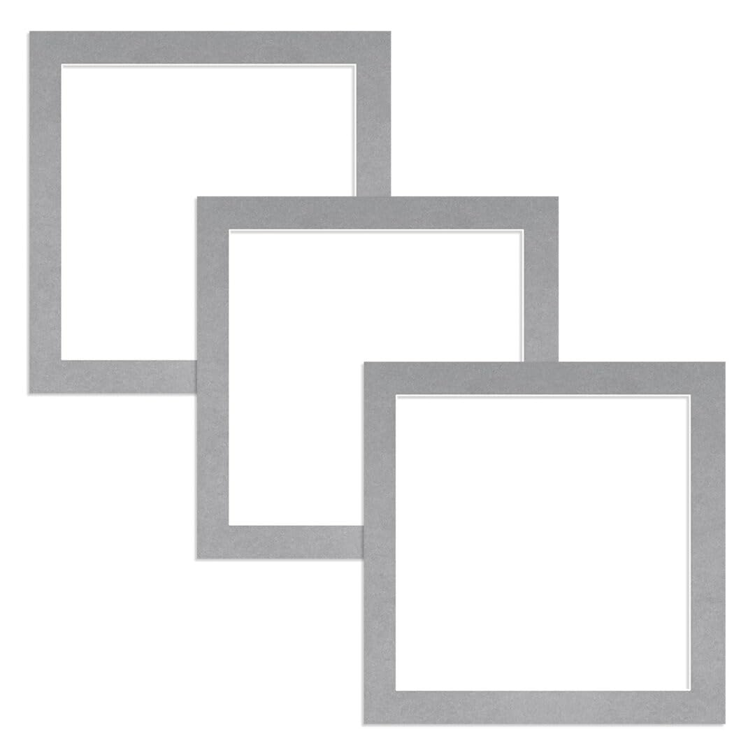 Alison Kingsgate 50X50CM Silver Picture Mount - 40X40CM Aperture - Pack 3 — image 1
