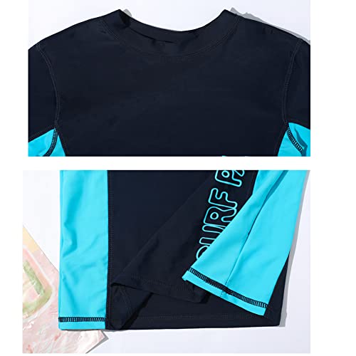 Boys' Short Sleeve Rashguard Swim Shirt Kids Toddle Swimwear Rash Guard UPF 50+ Sun Protection (4T,Aqua Navy)3