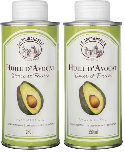 La Tourangelle - Huile d’avocat - Extraite de la chair d'avocats - Goût intense et fruité - Huile pour cuisine et cosmétique - 250ml (Lot de 2)