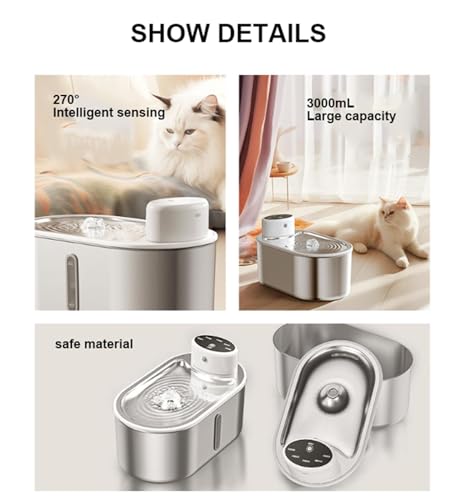 Fuente de agua automática para gatos 3L con batería miniatura 7