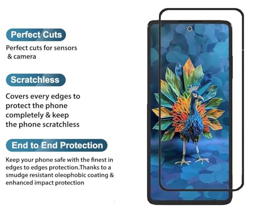 Image of DD SON Tempered Glass Screen Protector Compatible for HMD Crest 5G (2024) HD Glass with Edge to Edge Coverage and Easy Installation kit,Black