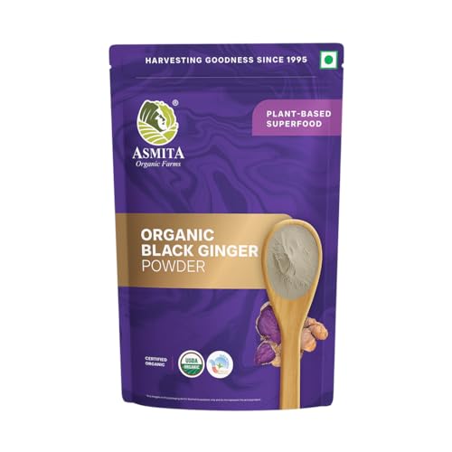 Image of Asmita Organic Farms Black Ginger Powder 100g | Pure, Rare & Exotic Ayurvedic Root | Herbal Superfood for Energy, Endurance, Performance & Vitality | Natural Stamina Booster for Men | Caffeine-Free
