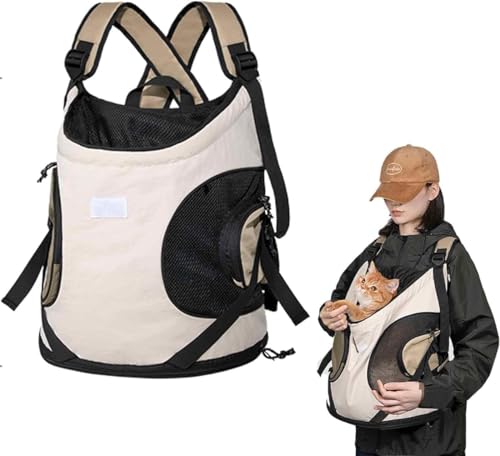 【TRENIE】犬用だっこひも リュック型 ペットキャリーバッグ 猫用 抱っこバッグ ペットスリング 小型犬 ショルダー 肩掛け 底板調節 飛び出し防止 軽量 持ち運び便利 ポケット付き お出かけ