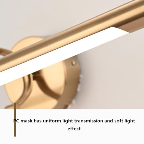 Espejo baño LED con cabezal giratorio 180 y luz cálida impermeable de 70cm 5