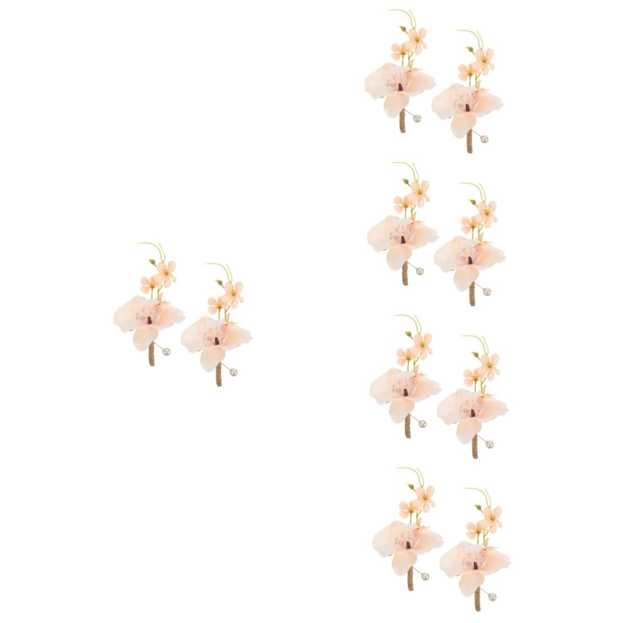 Cabilock 10 Piezas Flor De Muñeca Ramillete De Novio Flor Simulada Boutonniere Flores Blancas De Imitación Boutonniere Flor Artificial Boutonniere Accesorios para Hombre Pulsera De