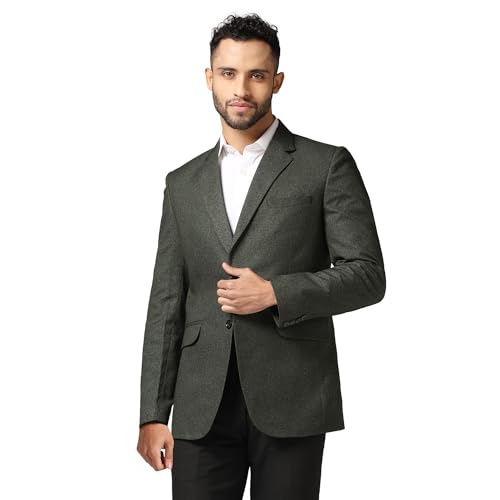 Image of TAHVO Men Blazer Lycra Fabric Slim Fit Single Breasted Blazer