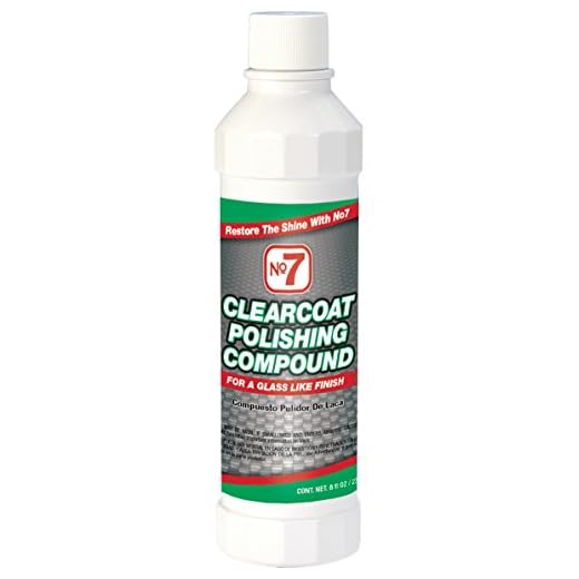 NO.7 Clearcoat Polishing Compound - 8 Fl Oz - for a Glass Like Finish - Removes Light Oxidation and Cleans Stains and Grime