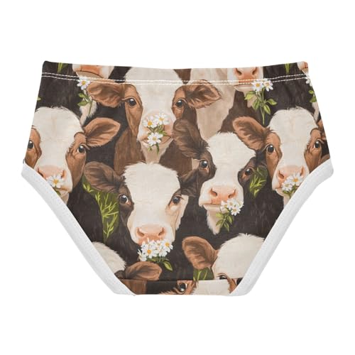 Wusikd Cute Calves Girls' Underwear Cotton Flowers Girls Briefs Soft Toddler Underwear 2T2