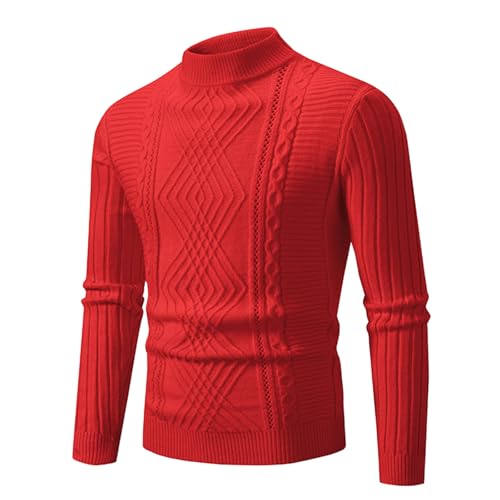 Men's Knitwear Mock Turtleneck Sweater Long Sleeve Basic Half Neck Pullover Casual Knitted Thermal Pullover Sweaters
