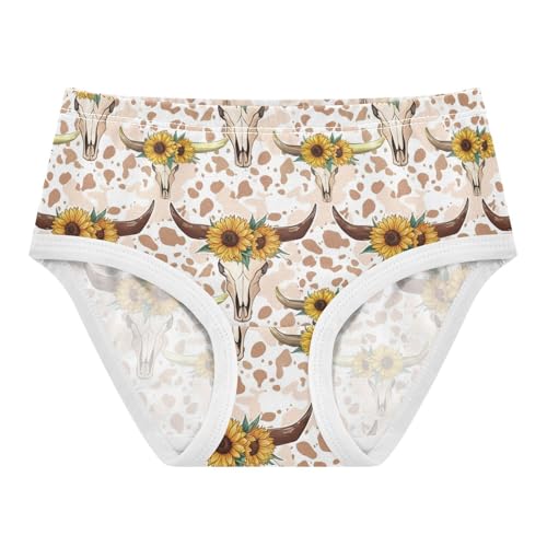Joisal Flower Toddlers Underwear Floral 2t Cotton Little Girl Panties Cow Skulls Sunflowers Kids Briefs Undies