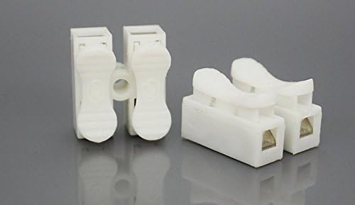 ZRM&E 50pcs 2 Pin Quick Cable Connector CH-2 Press Type Self-Locking Electric Wiring Spring Terminal Blocks