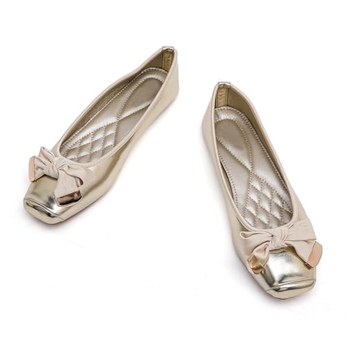 MEMON Women's Flats/Women Fashion Bowknot Flats/Ballet Flats for Women/Comfort Light Weight Slip-On Dress Shoes