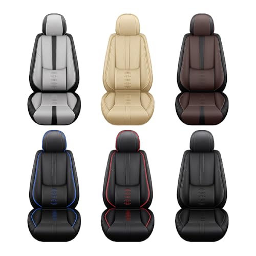 Image of Car Seat Covers for Toyota Camry 2012-2025 2026,Waterproof Leather Seat Covers 2-Seats Standard,Car Interior Accessories with Airbag,Car Seat Protectors for Camry(Black+Coffee)