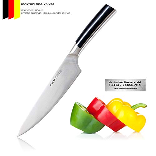 makami Master Coltello da Chef - Coltello da Cuoco Molto Tagliente con Lama di 20 cm in Confezione Regalo
