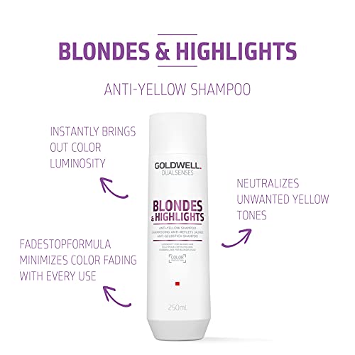 Goldwell Dualsenses Blondes & Highlights, Anti-Yellow Shampoo for Dyed and Natural Hair, 250 ml (Pack of 2) - Image 3