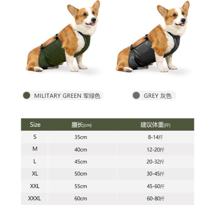 Hundeschürze, Bauchschutz, Wasserdicht, Hundelätzchen, Brustschutz, Haustier-Schutzweste für Weibliche und Männliche Hunde, Corgi, Dackel, Bulldogge, Welpe, Verhindert, Dass der Hund(XL-OD Grün)