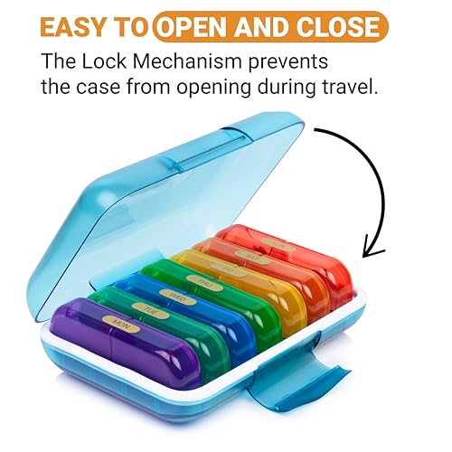 Image of Premium Weekly pill organizer 2 times a day, Medicine organizer box| Medicine box for Home, portable travel pill box weekly with large compartments moisture-proof pill case for vitamin, Medicine, pills, supplements