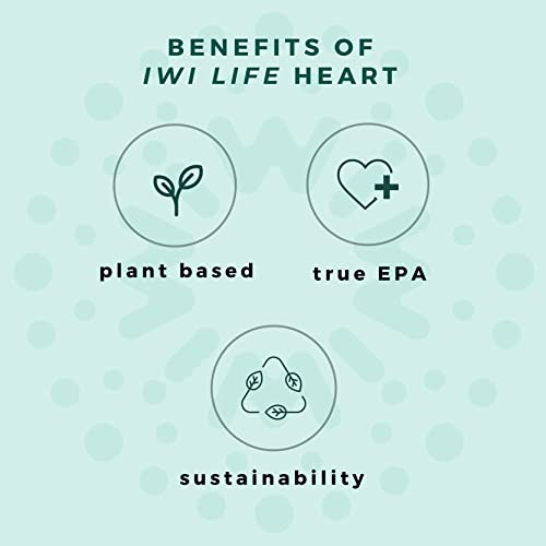Iwi Life Heart Omega-3, Supports Overall Heart Health, Contains Vegan Algae Omega-3 & Epa - Helps Maintain Proper Lipid Levels - Non-Gmo, Plant-Based, Gluten Free Heart Supplement - 60 Day Supply #TOP3